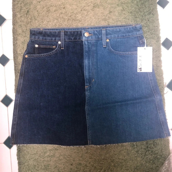 NWT JOES JEANS BELLE TWO TONED DENIM SKIRT - Picture 4 of 7